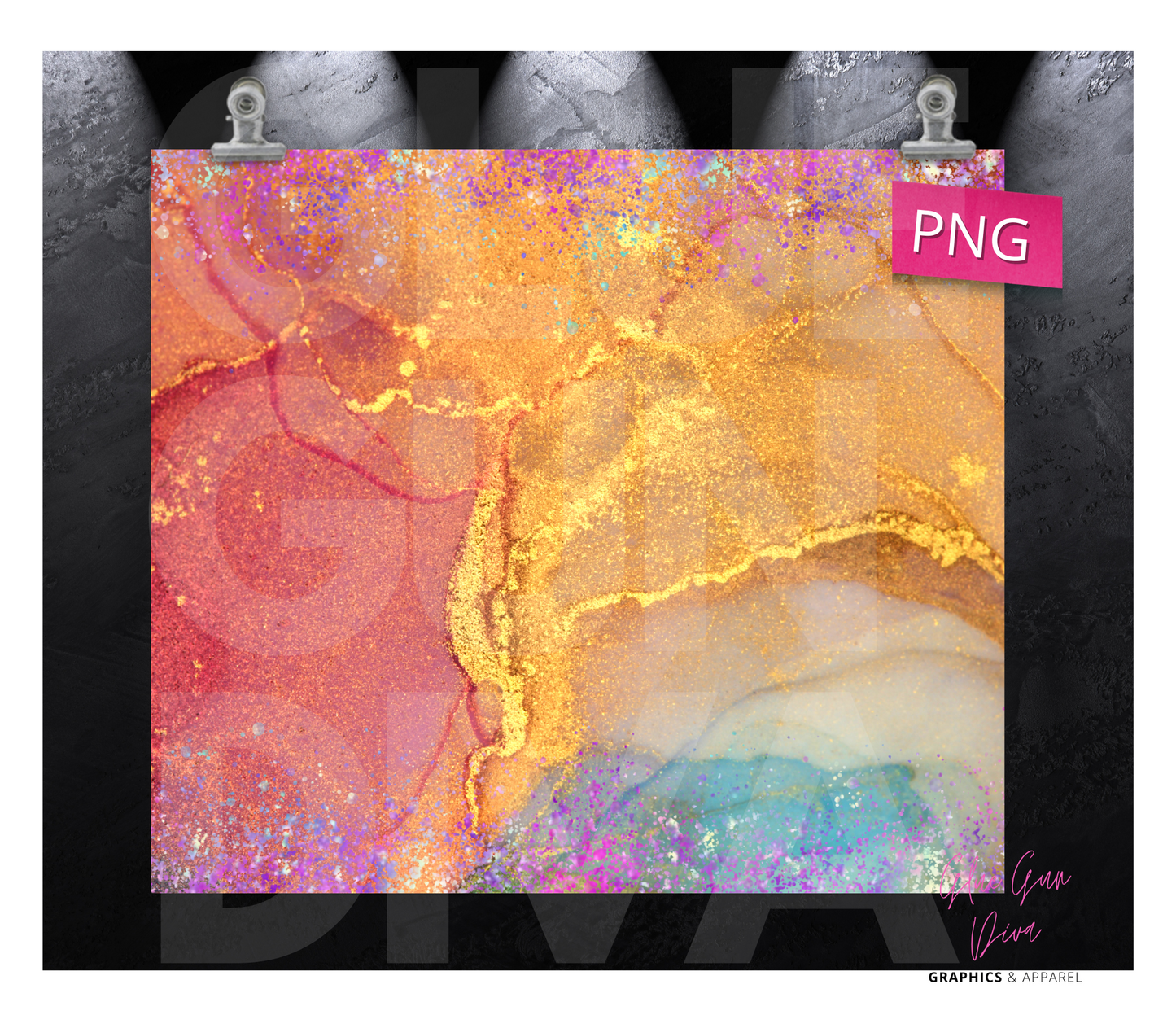 Gold Marble - Digital tumbler wrap for 20 oz skinny straight tumbler