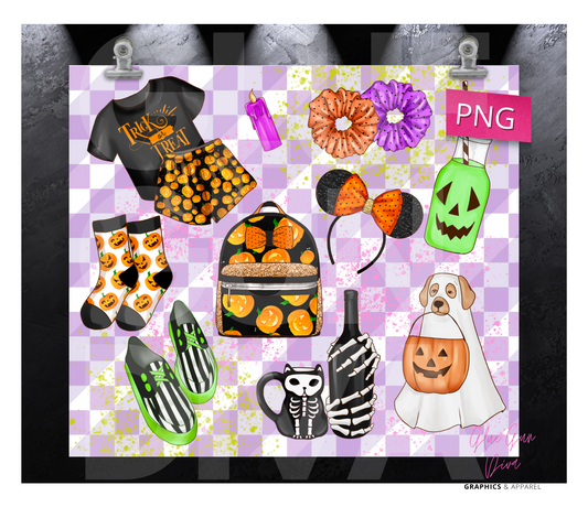 Halloween Fan - Digital tumbler wrap for 20 oz skinny straight tumbler