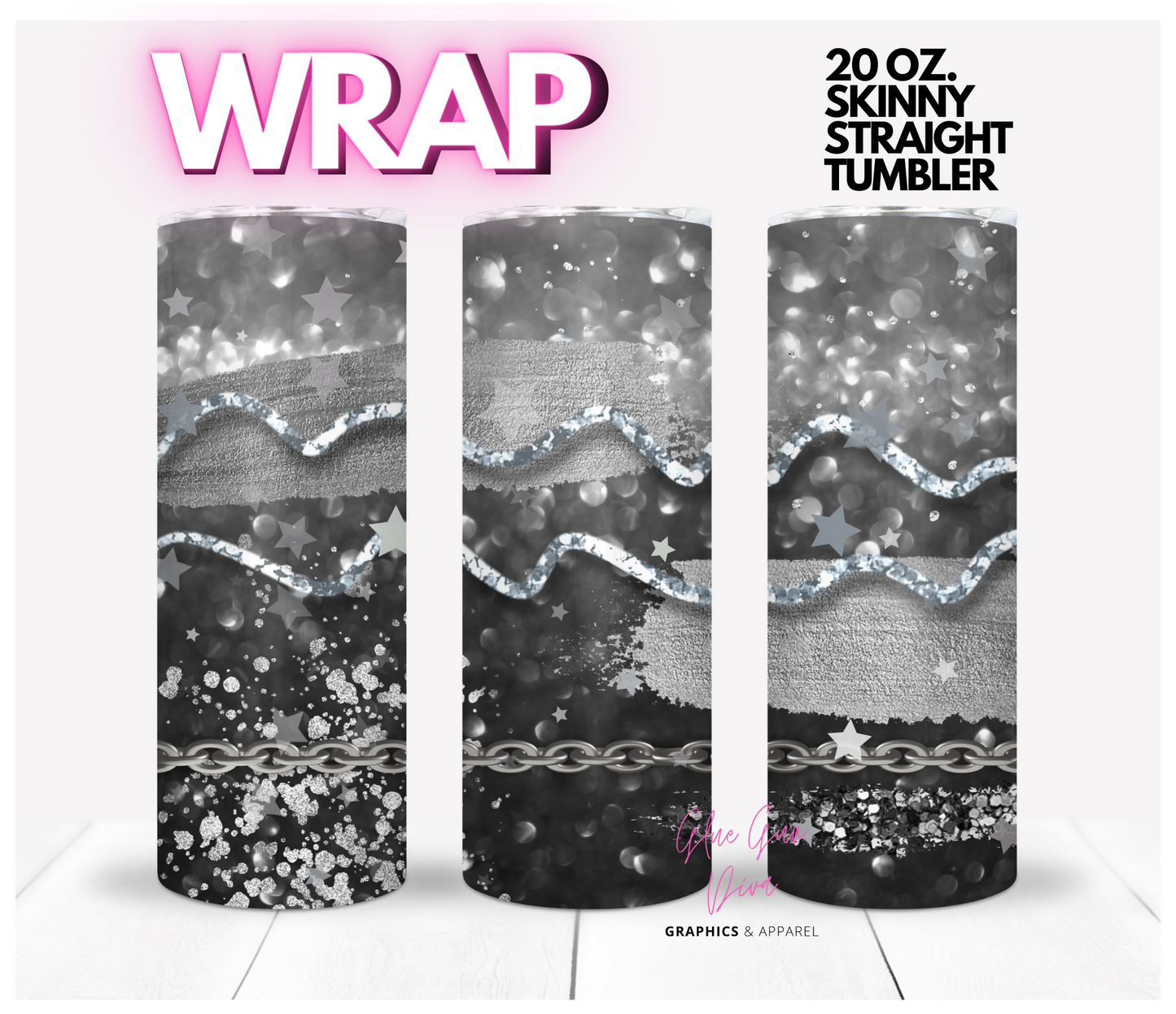 Twisted Sliver Digital tumbler wrap for 20 oz skinny straight tumbler