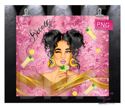 Breathe- Digital tumbler wrap for 20 oz skinny straight tumbler