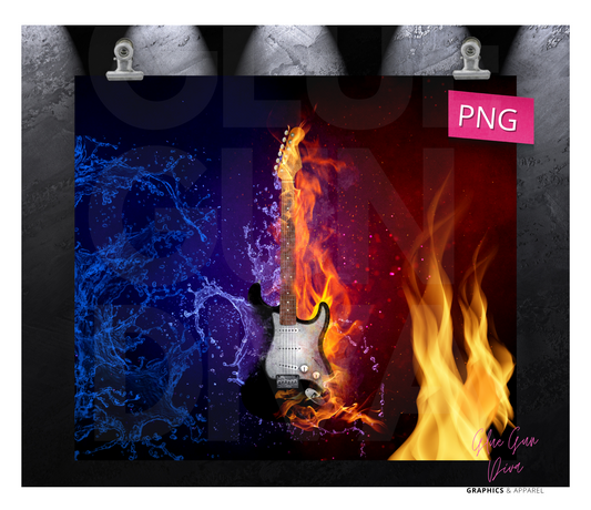 Electric Guitar - Digital tumbler wrap for 20 oz skinny straight tumbler