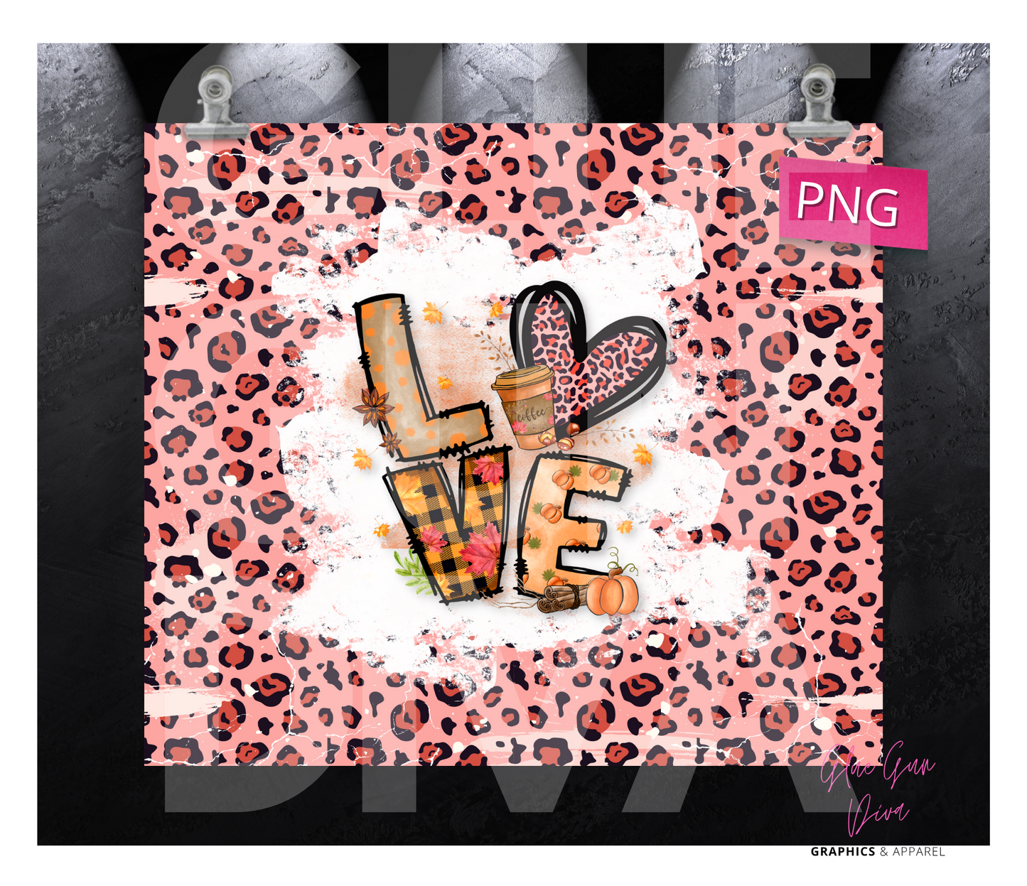 Love Fall Edition- Digital tumbler wrap for 20 oz skinny straight tumbler