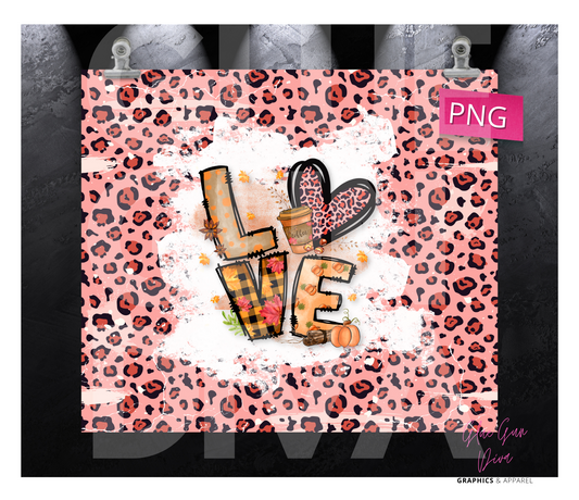 Love Fall Edition- Digital tumbler wrap for 20 oz skinny straight tumbler