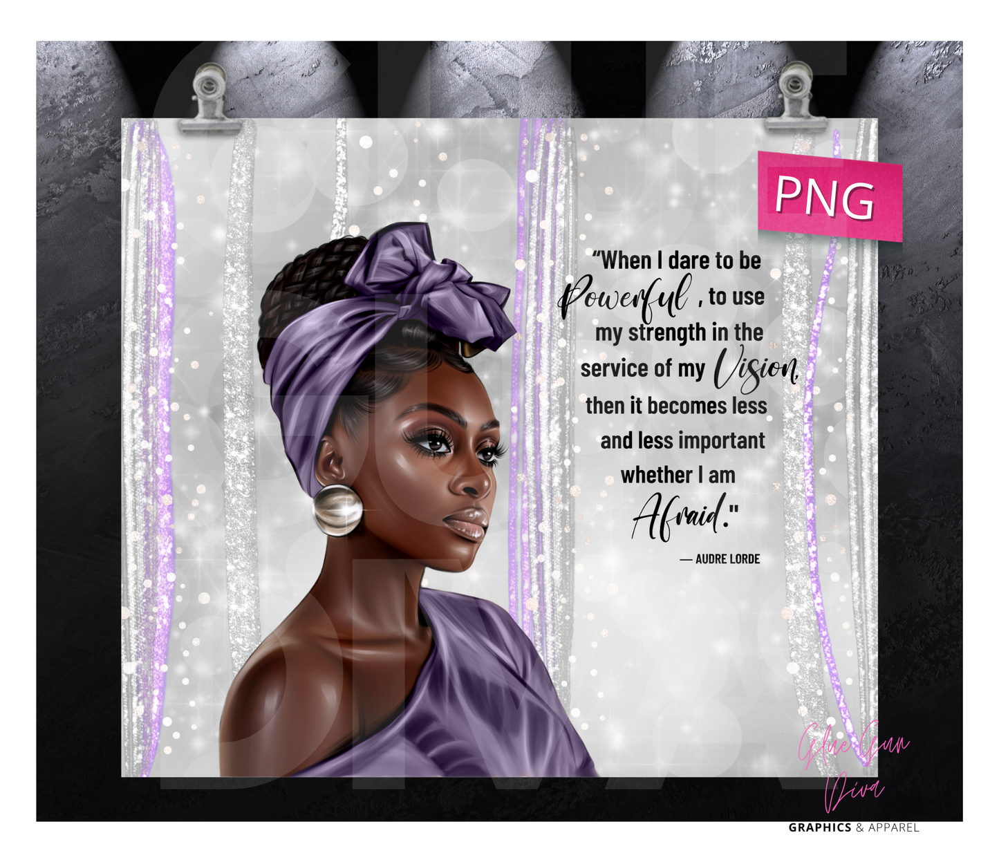 Dare to be Powerful - Digital tumbler wrap for 20 oz skinny straight tumbler