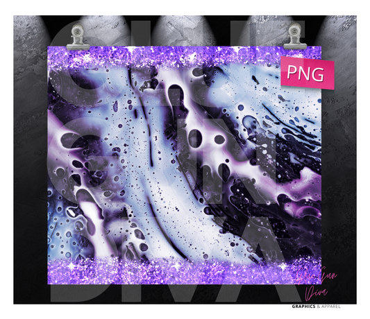 Violet Organic - Digital tumbler wrap for 20 oz skinny straight tumbler