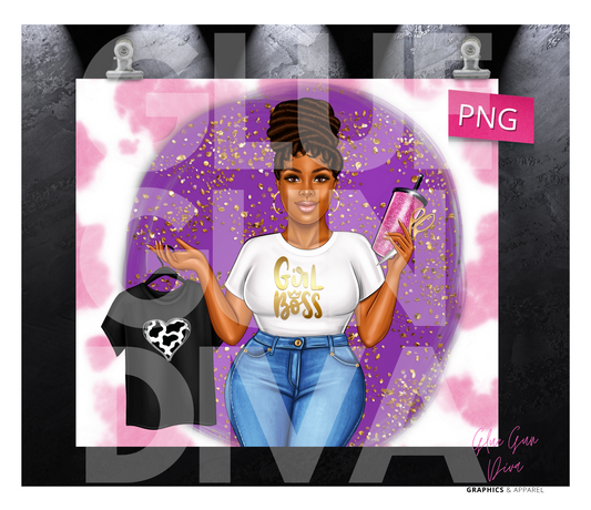 Craft Boss Queen 4 - Digital tumbler wrap for 20 oz skinny straight tumbler