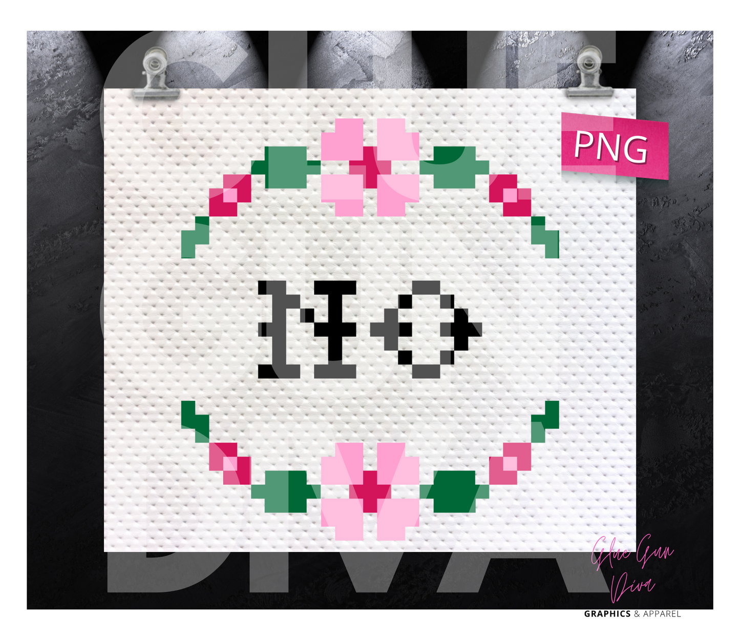 No Cross Stitch - Digital tumbler wrap for 20 oz skinny straight tumbler