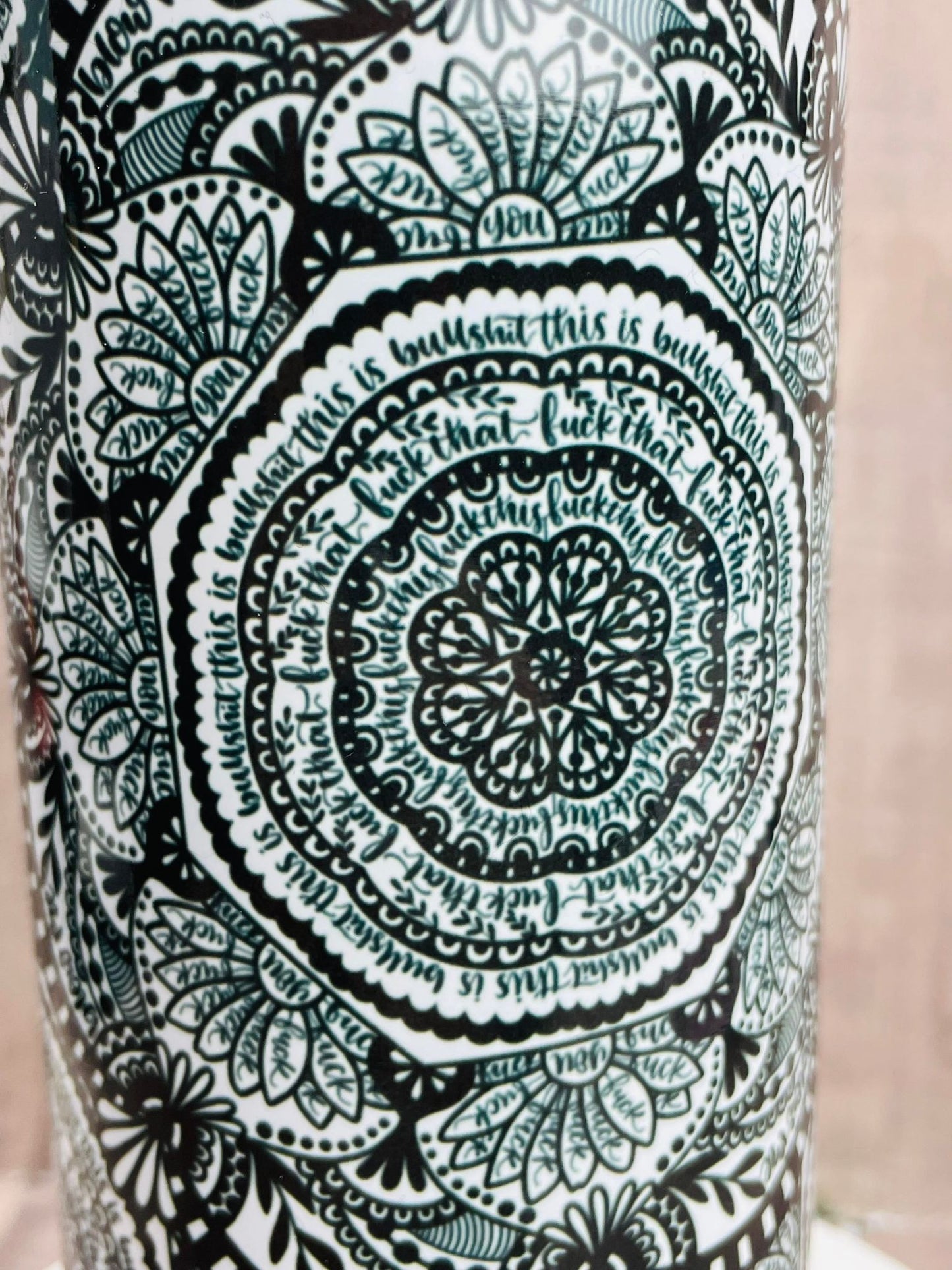 CURSE WORDS MANDALA, Insulated Tumbler