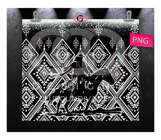 Native Rider -   Digital tumbler wrap for 20 oz skinny straight tumbler