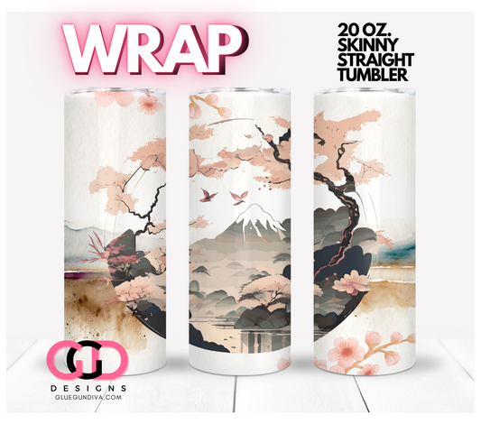 Japanese Scene -    Digital tumbler wrap for 20 oz skinny straight tumbler