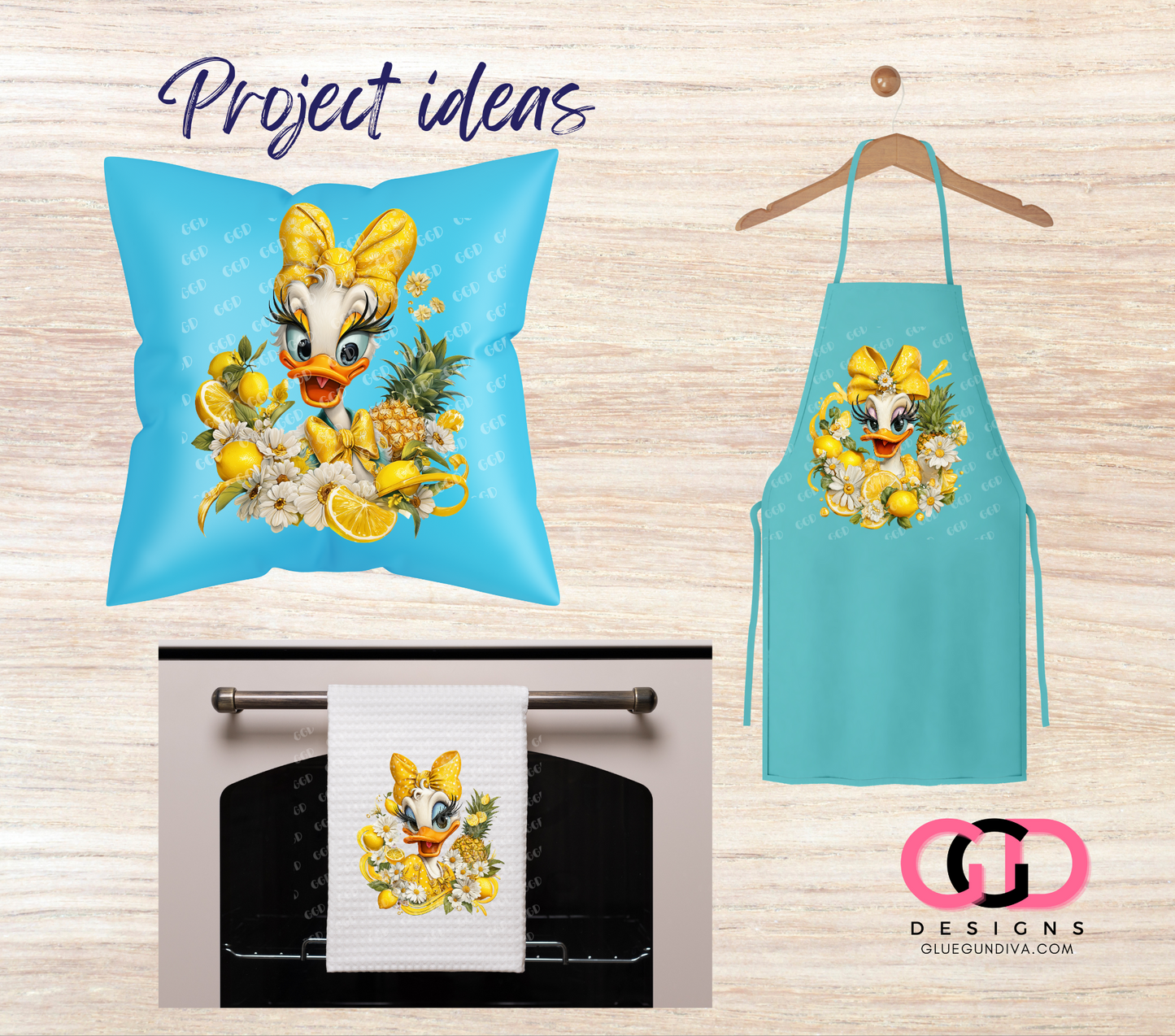 Coquette Duck with Lemons-  PNGs & SVGs
