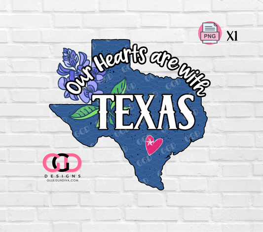 Our Hearts are with Texas -  PNGs & SVGs