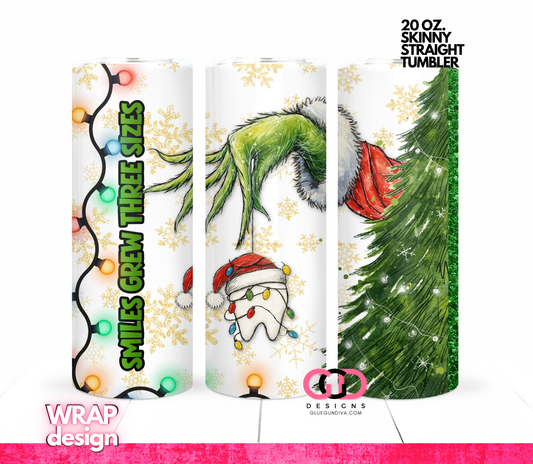 Dentist Grinch -  Digital tumbler wrap for 20 oz skinny straight tumbler