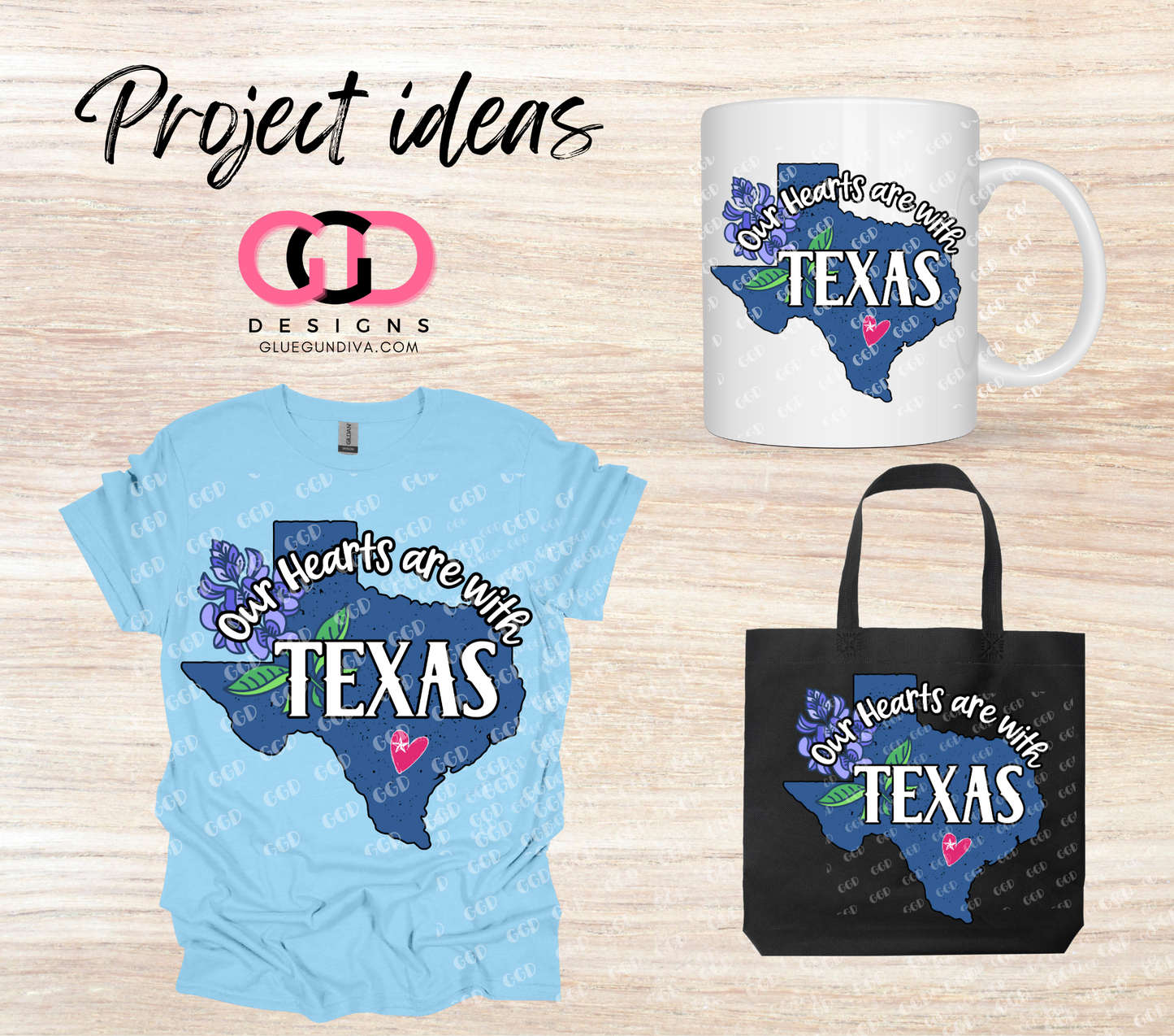 Our Hearts are with Texas -  PNGs & SVGs