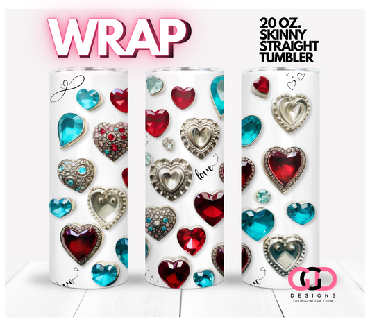 Love Jewels-   Digital tumbler wrap for 20 oz skinny straight tumbler