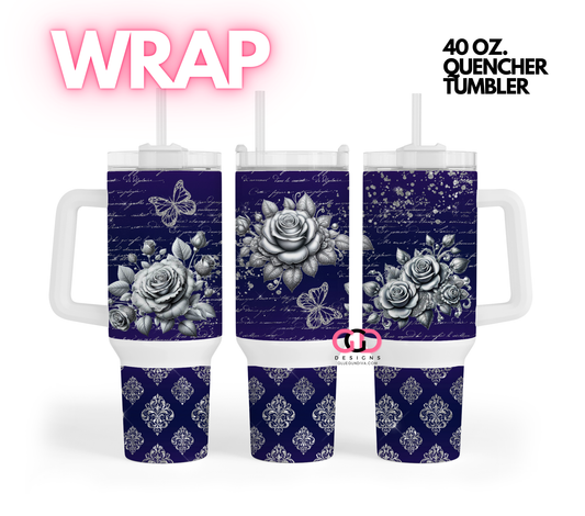 Purple and Silver -   Digital tumbler wrap for 40 oz tumbler