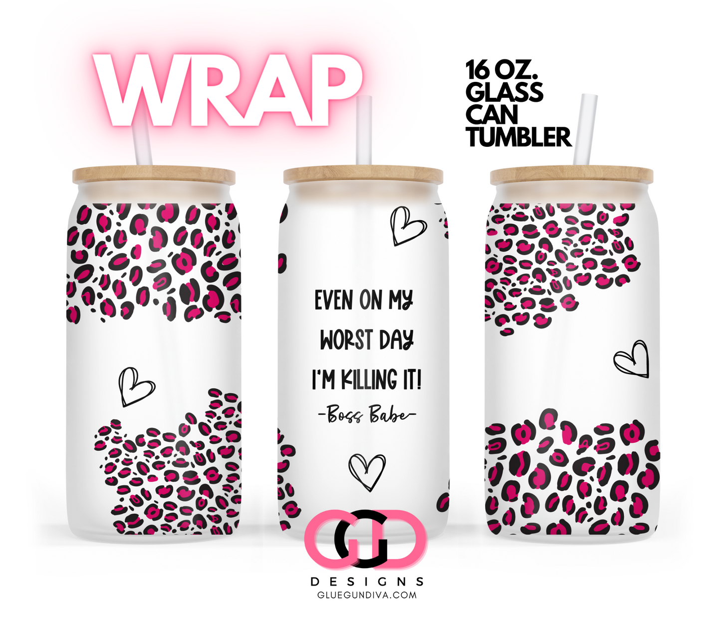 I am Killing It-   Digital wrap for 16 oz glass can