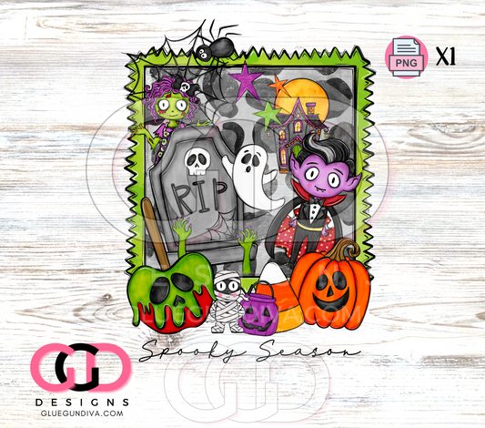 Spooky Season Colorful Characters-  PNGs & SVGs