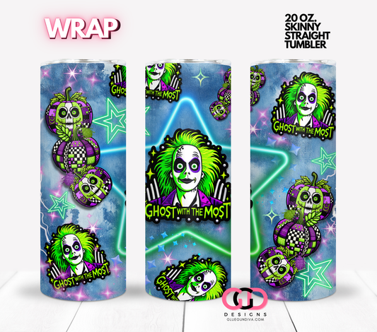 Ghost with the Most-  Digital tumbler wrap for 20 oz skinny straight tumbler