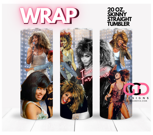 Tina Turner Stage Background-   Digital tumbler wrap for 20 oz skinny straight tumbler