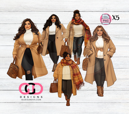 Plus Size Fall Fashion-  PNGs & SVGs