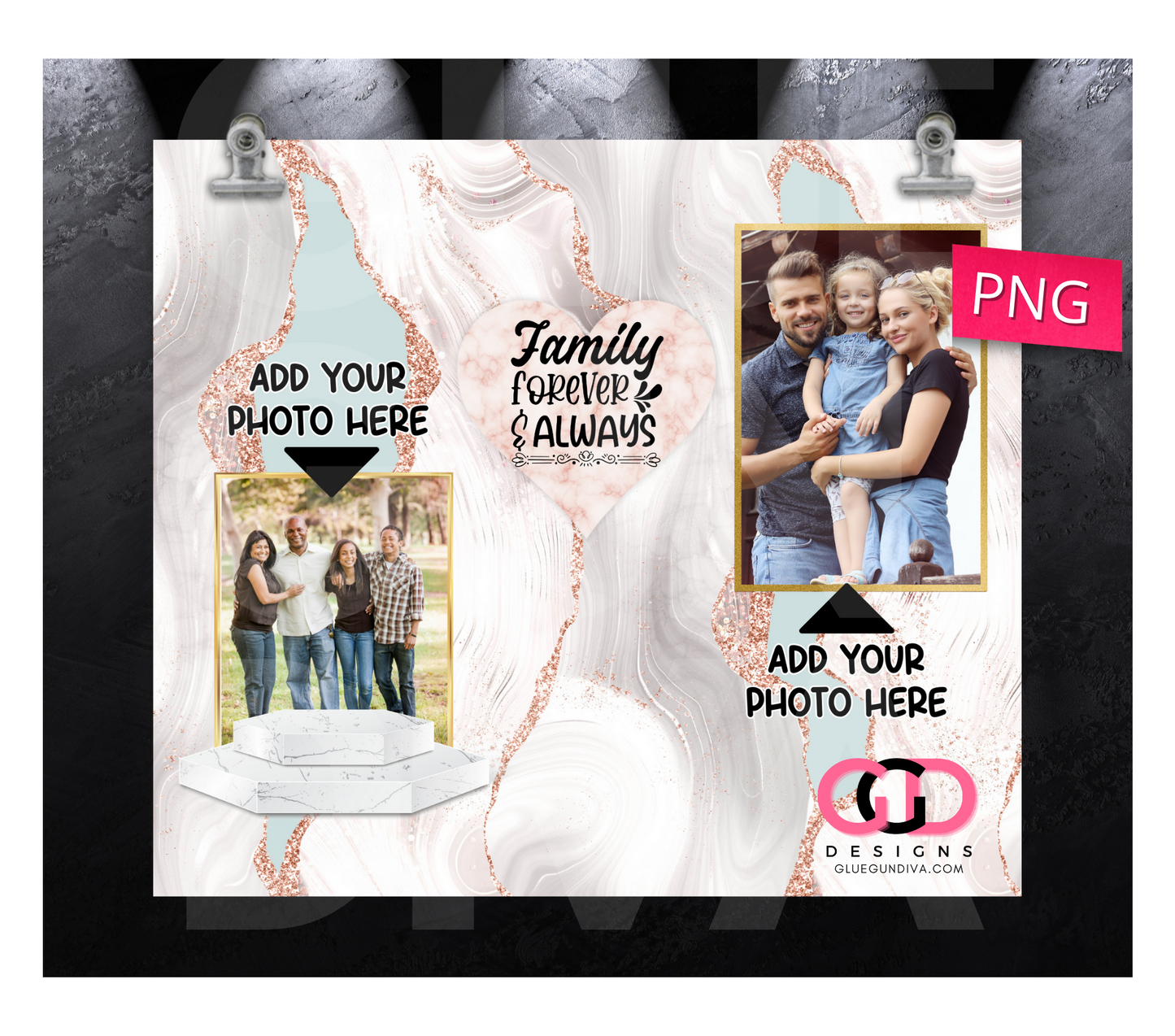 Family Forever and Always-   Digital tumbler wraps for 20 oz skinny straight tumbler