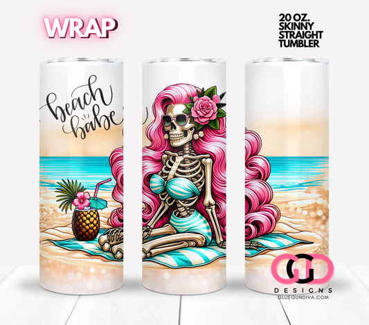 Beach Babe -  Digital tumbler wrap for 20 oz skinny straight tumbler