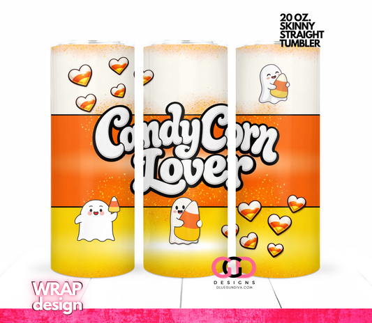 Candy Corn Lover -  Digital tumbler wrap for 20 oz skinny straight tumbler