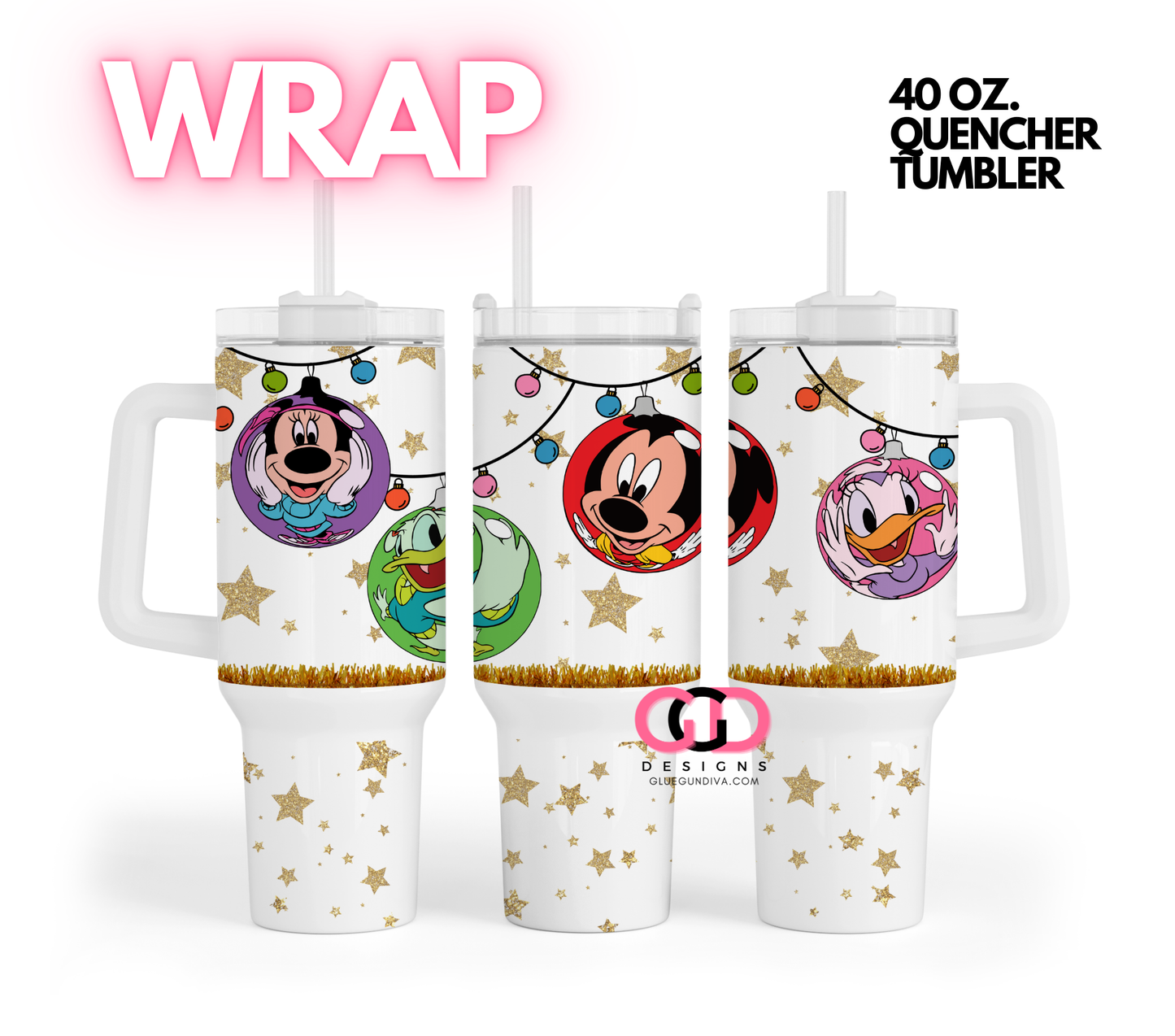 Ornaments and Friends -   Digital tumbler wrap for 40 oz tumbler