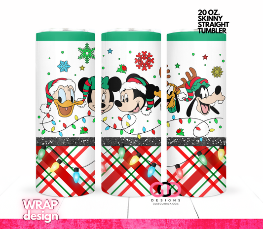 Christmas Lights and Friends -   Digital tumbler wrap for 20 oz skinny straight tumbler