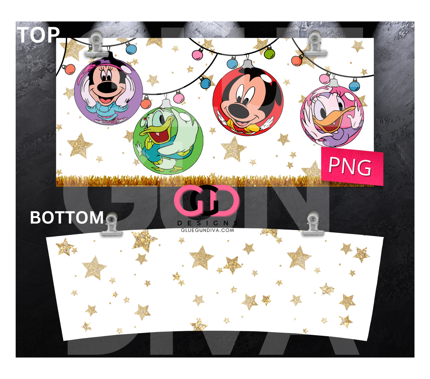 Ornaments and Friends -   Digital tumbler wrap for 40 oz tumbler