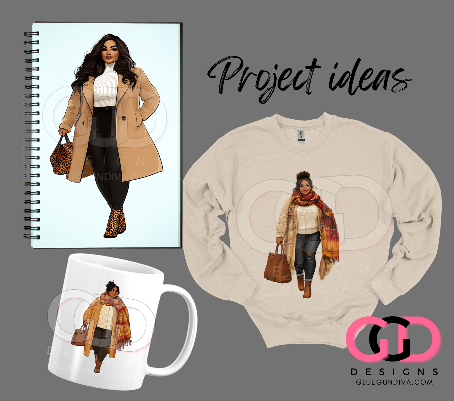 Plus Size Fall Fashion-  PNGs & SVGs