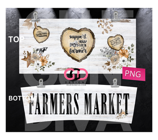 Farmers Market -   Digital tumbler wrap for 40 oz tumbler