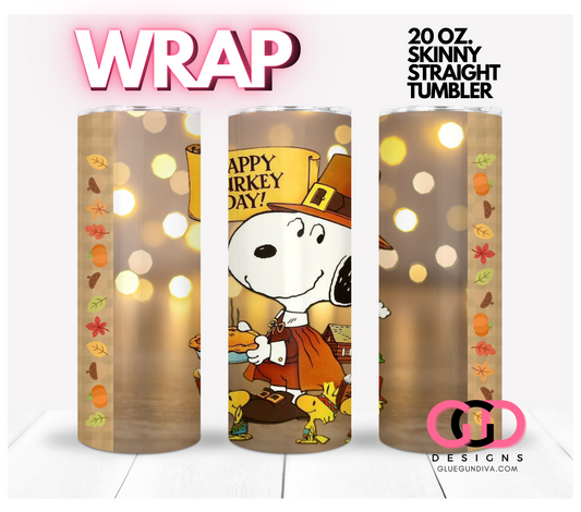 Happy Turkey Day  -   Digital tumbler wrap for 20 oz skinny straight tumbler