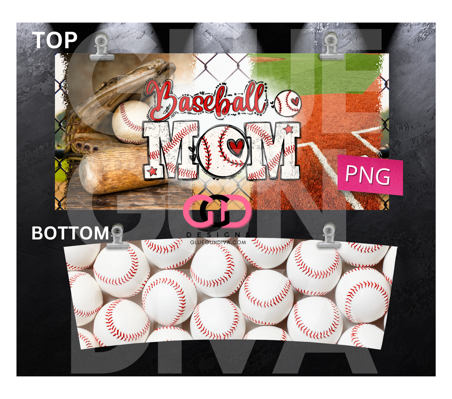 Baseball Mom -   Digital tumbler wrap for 40 oz tumbler