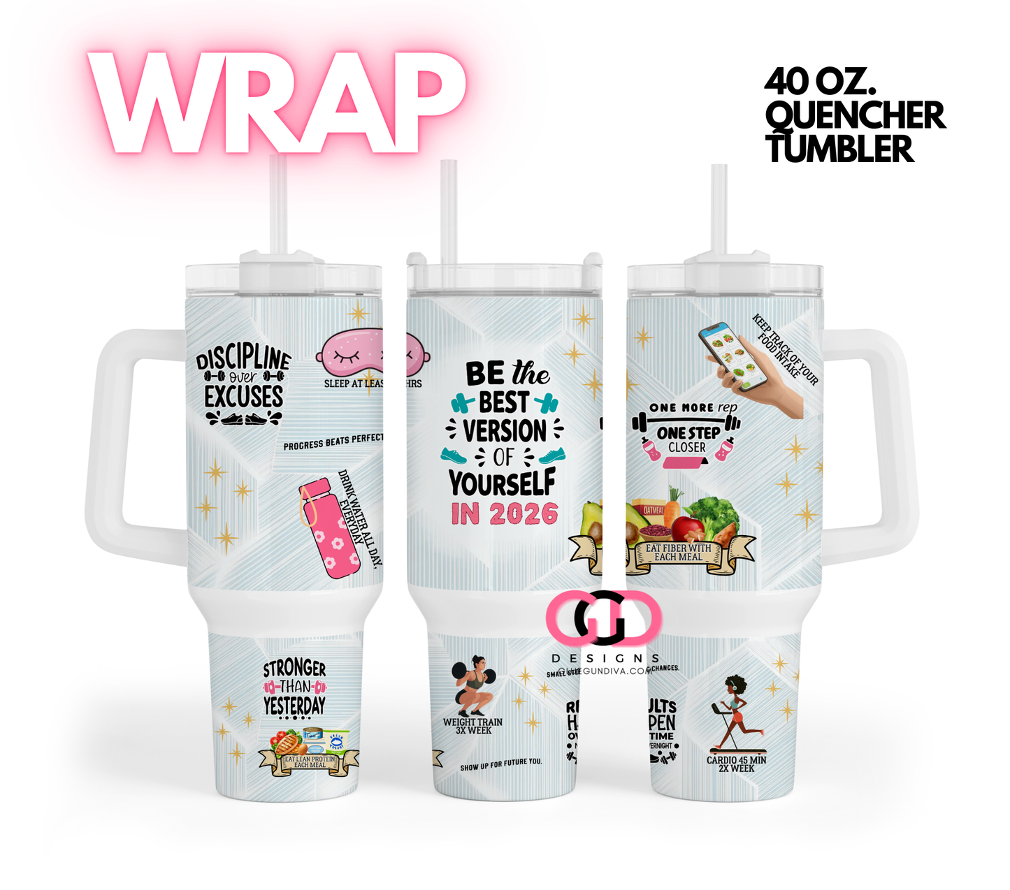 Best Version of Yourself 2026 -   Digital tumbler wrap for 40 oz tumbler
