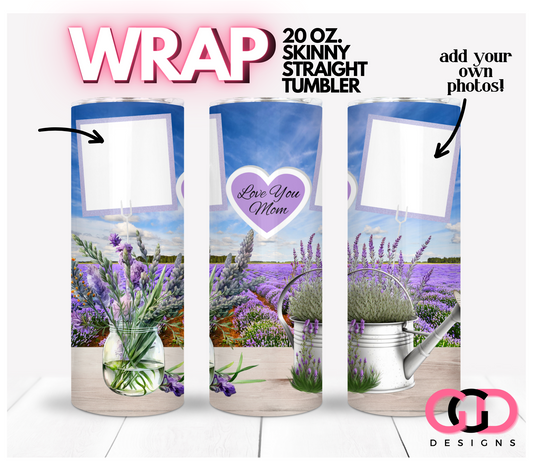 I Love You Mom Lavender -   Digital tumbler wrap for 20 oz skinny straight tumbler