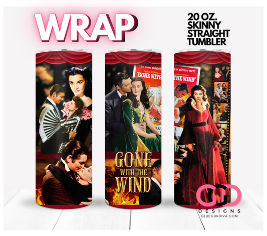 Gone With The Wind Collage-   Digital tumbler wrap for 20 oz skinny straight tumbler