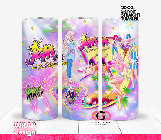 Jem -   Digital tumbler wrap for 20 oz skinny straight tumbler