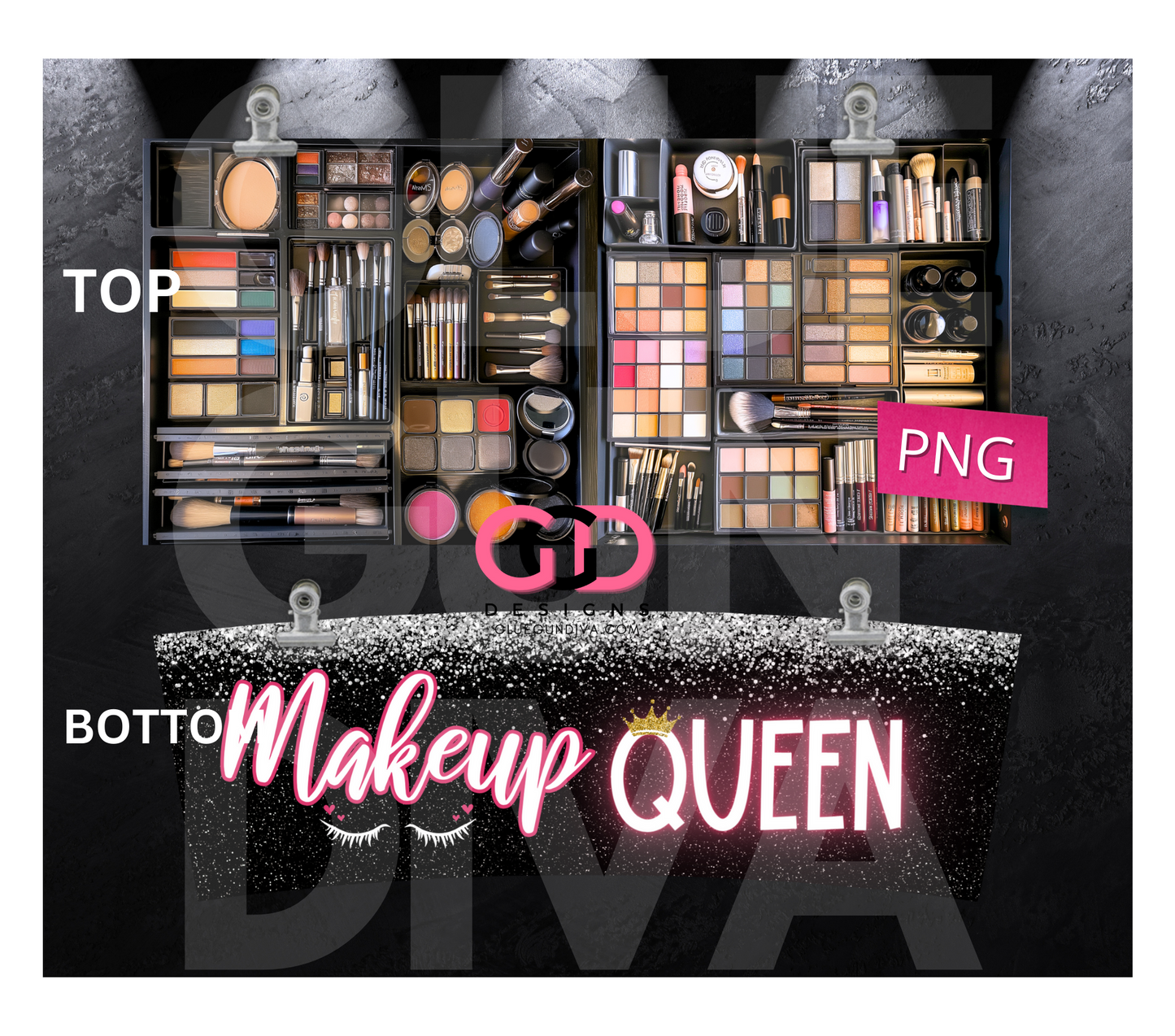 Makeup Queen -   Digital tumbler wrap for 40 oz tumbler