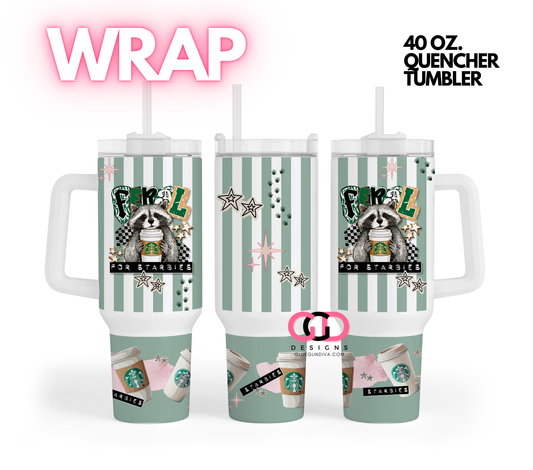 Feral for Starbies-   Digital tumbler wrap for 40 oz tumbler