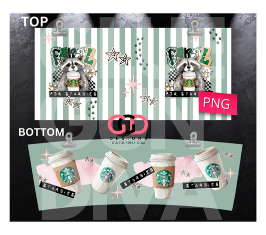 Feral for Starbies-   Digital tumbler wrap for 40 oz tumbler