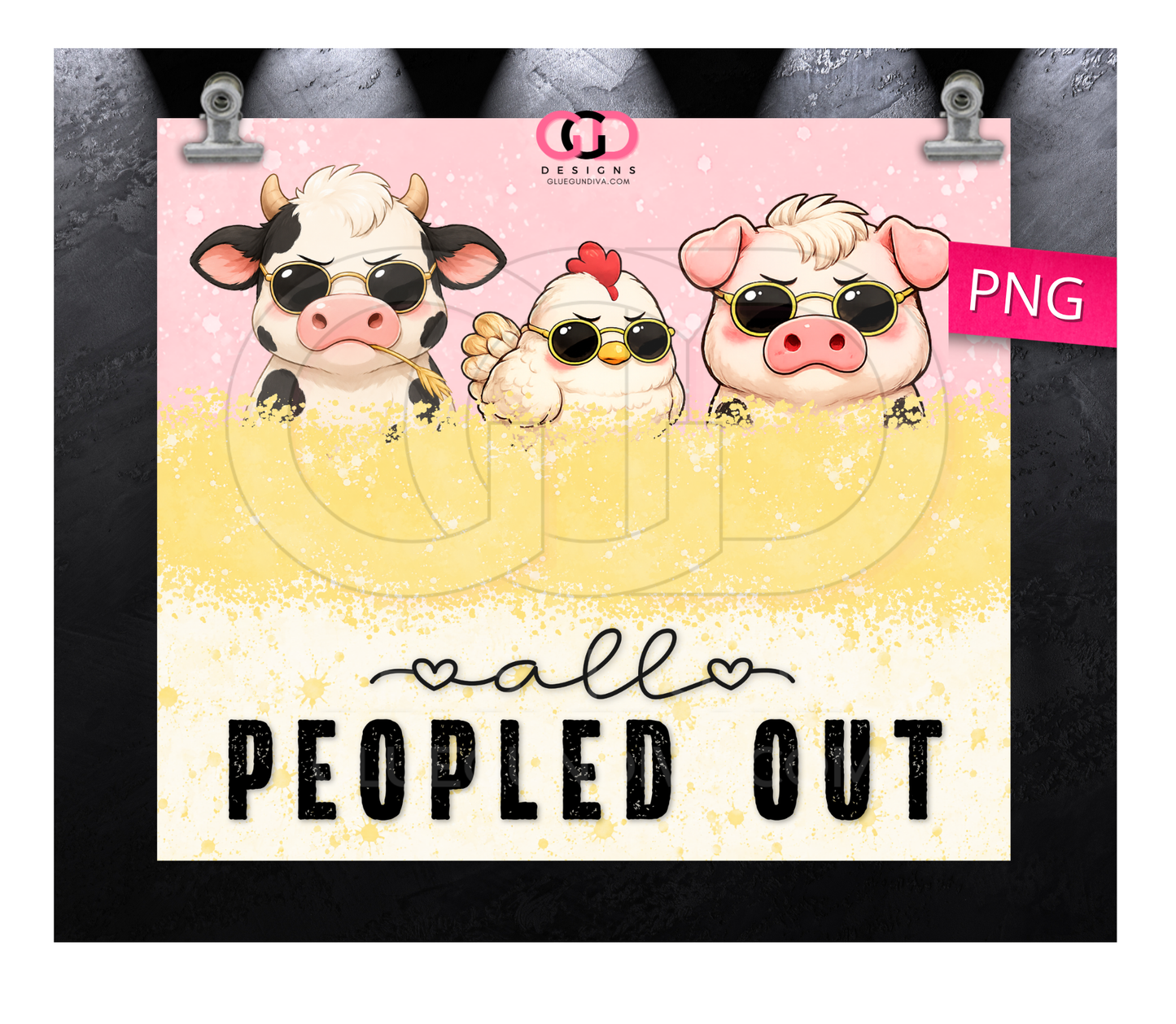 All Peopled Out -  Digital tumbler wrap for 20 oz skinny straight tumbler