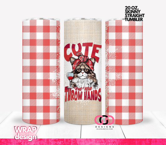Cute but Cat -   Digital tumbler wrap for 20 oz skinny straight tumbler