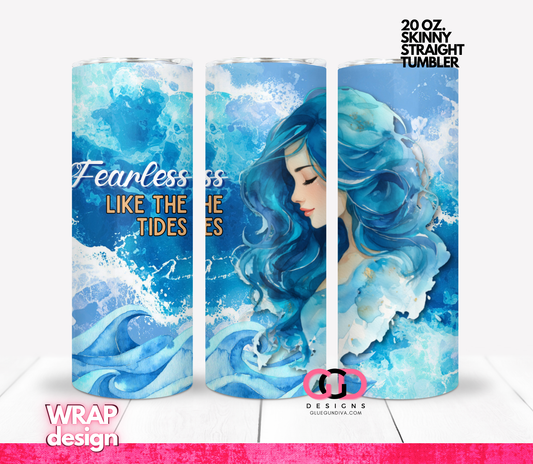 Fearless Mermaid -   Digital tumbler wrap for 20 oz skinny straight tumbler