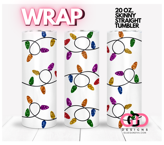 Christmas Lights-   Digital tumbler wrap for 20 oz skinny straight tumbler