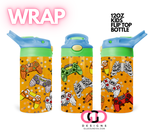 Halloween Controllers  - Digital Flip Top Bottle Wrap for kid's bottles 12 oz