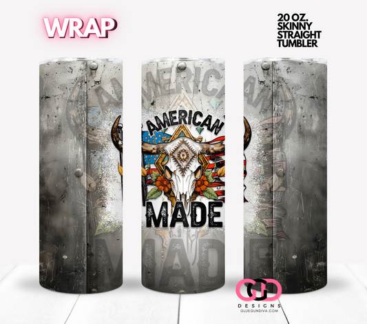 american Made-  Digital tumbler wrap for 20 oz skinny straight tumbler