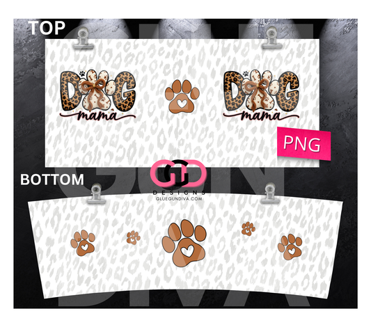 Dog Mama White -   Digital tumbler wrap for 40 oz tumbler