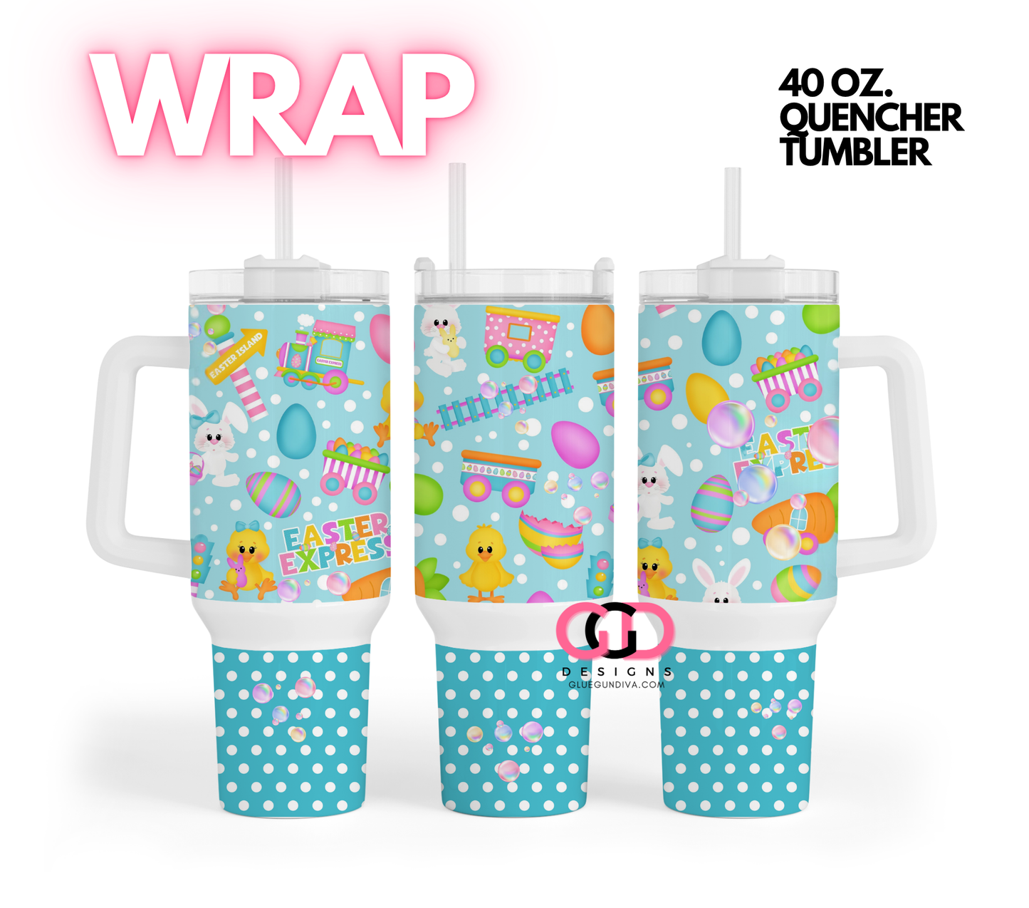 Easter Express -   Digital tumbler wrap for 40 oz tumbler